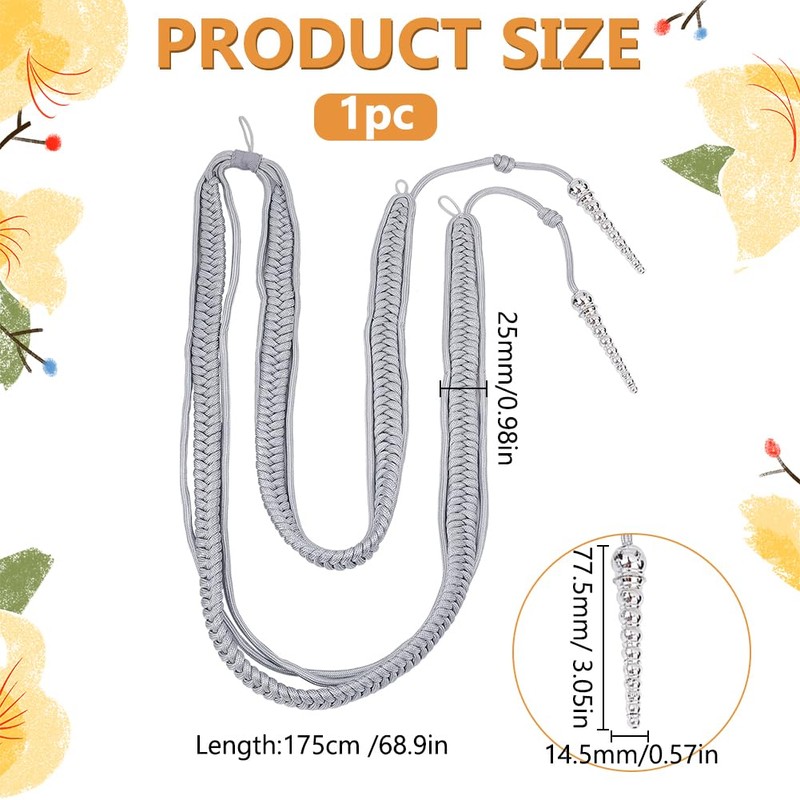 MAYJOYDIY Aiguillettes Cord Army Shoulder Wire Cord Traditional Braided Multi-Strand