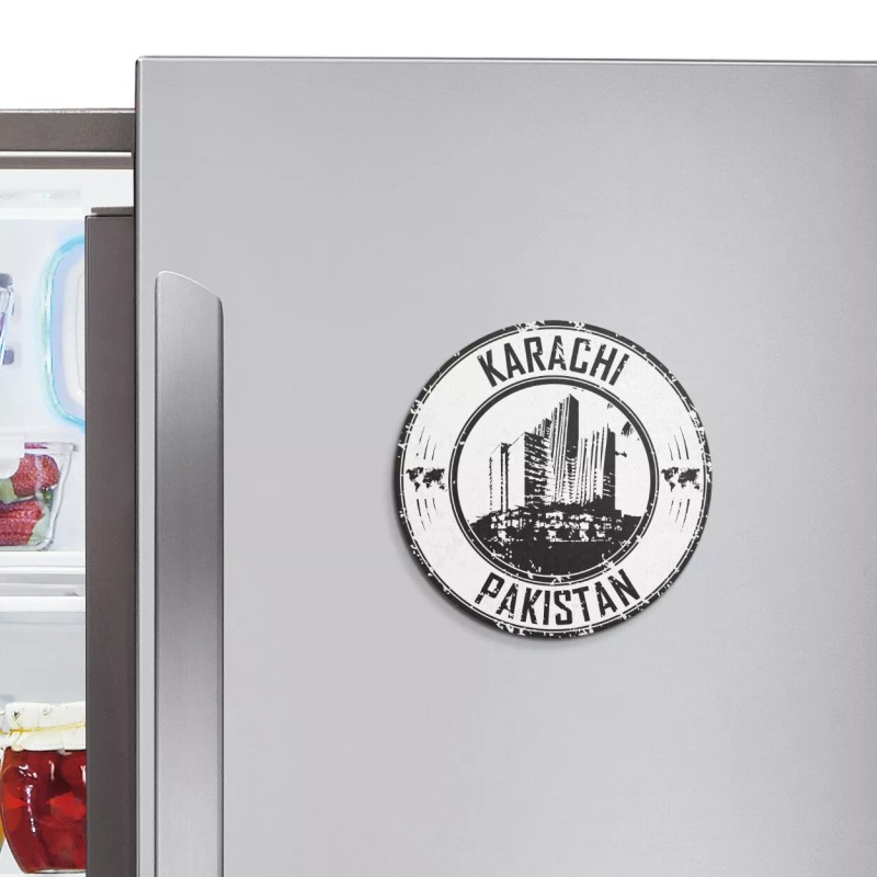 Unbranded Karachi Pakistan Grunge City | 4'' X 4'' Round