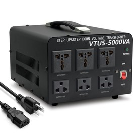 Cantonape 5000 Watt Voltage Converter Transformer - Heavy Duty Step Up/Down Convert from 110-120 Volt to 220-240 Volt and from 220-240 Volt to 110-120 Volt - Circuit Breaker Protection