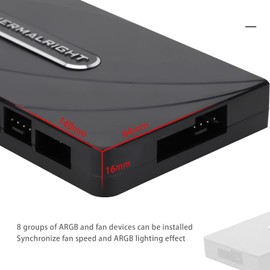 Thermalright Fan and ARGB HUB ×8 ARGB/PWM Hub Controller Used SATA Power Supply, Hub Support 8 Groups of Fans, 8-Port PC PWM Fan and ARGB Fan Controller,PWM Fan/ARGB Lighting Hub(Fan and ARGB HUB×8 )