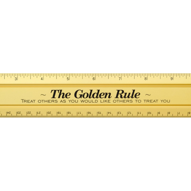 Alumicolor The Golden Rule Aluminum Office Ruler, 12IN, Gold
