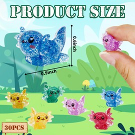 X Hot Popcorn 30pcs Mini Axolotl Resin Charms Miniature Glitter Axolotl Tiny Animal Figures Resin Trinkets Marine Aquarium Ornaments Dollhouse Decor for DIY Fish Tank Potted Garden Fairy Accessory