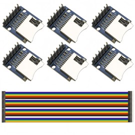 Yuuhseel 6PCS 3.3V Mini Micro SD Card Module 6 Pin TF Card Adapter Reader Board with Male Female Jumper Wire