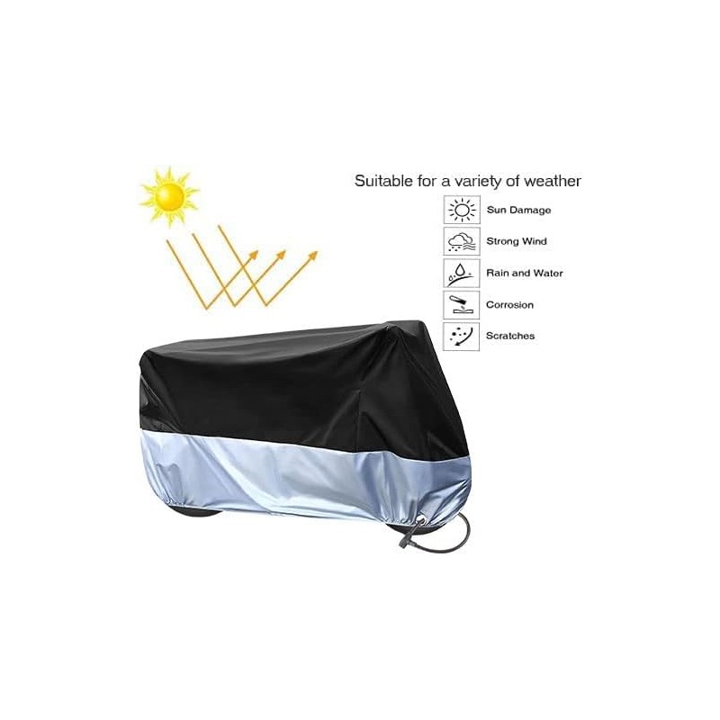 Funda para Moto Impermeable, 190T Tela Oxford Cubierta de Motocicleta