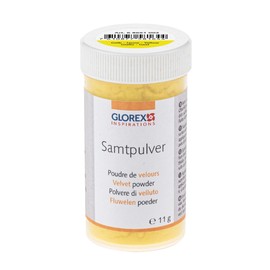 GLOREX 6 8651 002 - Polvere di Velluto, 11 g, Giallo, Adatta per la rifinitura e la Progettazione di Gioielli, Decorazioni e per l'artigianato