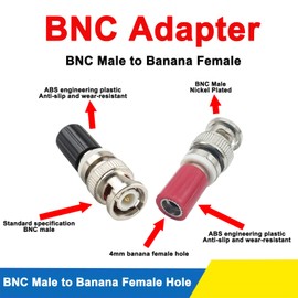 BNC Male to 4mm Banana Jack Adapter Q9 Oscilloscope Terminal Block Jacks Insulated BNC Socket Straight Connector Pack of 2…