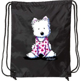 inktastic Valentine PJs Westie Drawstring Bag Black - KiniArt 48b4