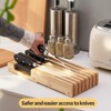 Bamboo Knife Block and In-Drawer Storage, Display Stand and Organizer,