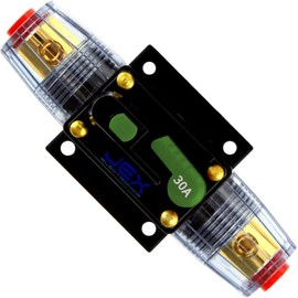 Jex Electronics 30 Amp in-Line Circuit Breaker Stereo/Audio/Car/RV 30A/30AMP Fuse 12V/24V/32V