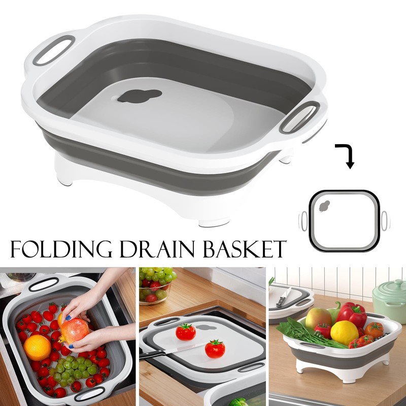 Collapsible Cutting Board,HI NINGER Camping cutting board with knife,Multifunctional Kitchen