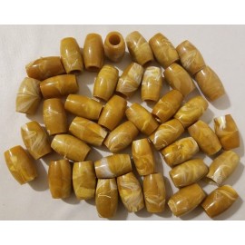 Lot 40 Caramel Marble Plastic Oval Oblong Macrame Plant Hanger Craft Beads 32mm