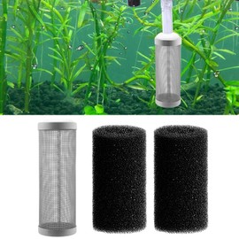 IAFVKAI 16 mm Aquarium Filter Stainless Steel Aquarium Mesh Filter Protection Fish Shrimp Inlet Basket for Aquarium Percolator with Fish Filter Inlet Sponge Cover