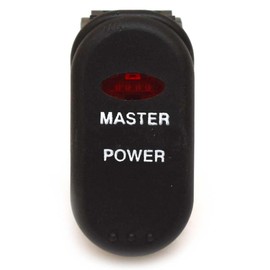 On/Off Boat Rocker Switch | Master Power 3 Spade 14V Red Illuminated