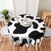 Kepegingza 60 Inch Circle Round Waterproof Black and White Cow