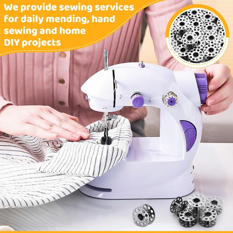 LOKUNN 50 Pcs Metal Bobbins, Metal Sewing Machine Bobbins Metal