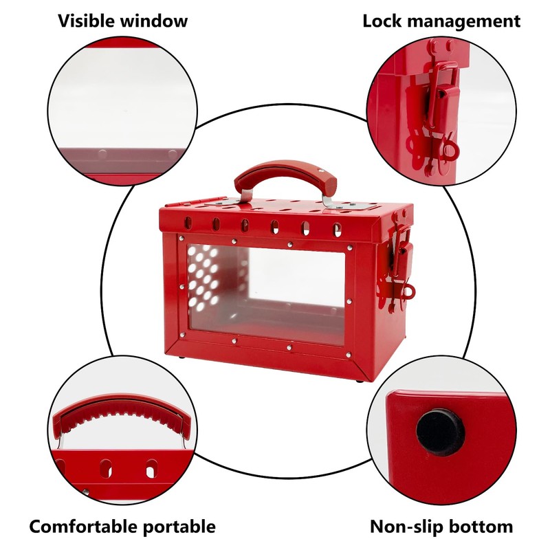 SAFBY Lockout Tagout Box Kit Portable Safety Group Padlock Box
