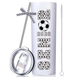 SiliFine Soccer 2026 Senior Night Gift Tumbler Cup 20 oz Sports Water Bottles Stainless Steel Insulated Travel Mug and Lid with Ribbon for 2026 Senior Night Women Men Team Coach Player