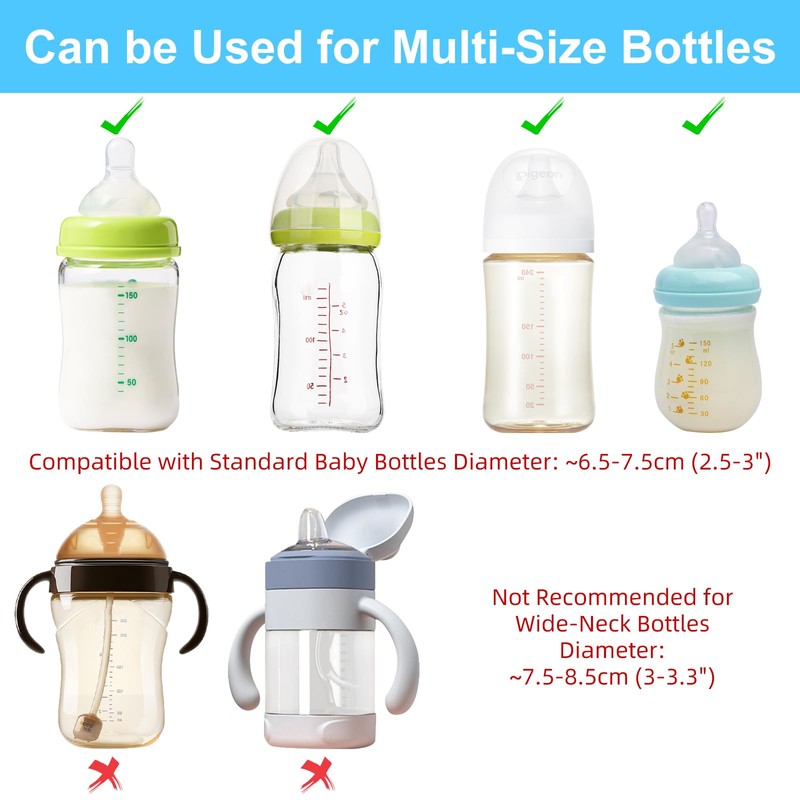 8PCS Silicone Baby Bottle Labels for Daycare - Reusable Writable