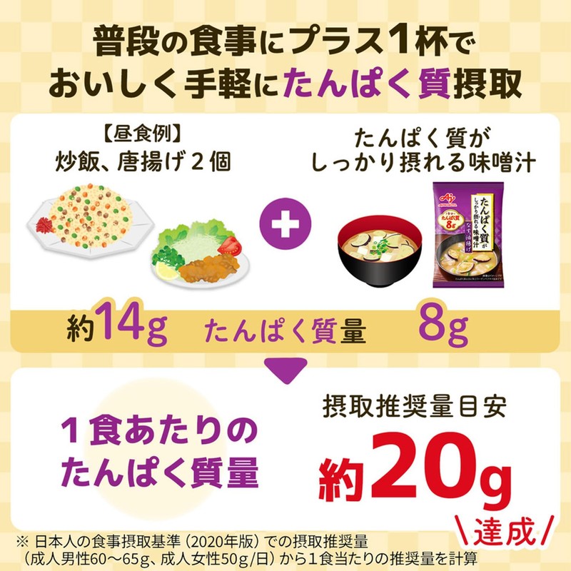 味の素 たんぱく質 がしっかり摂れる 味噌汁 なすと油揚げ 15.9g×10個 (プロテイン protein 高たんぱく質 タンパク質)