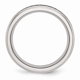 The Black Bow 4mm Stainless Steel and Dark Pink Cubic Zirconia Stackable Band Size 7