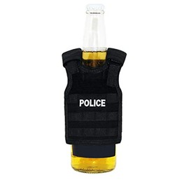 USA US American Flag Tactical Patriotic Tactical Vest Beer Military Bottle Can Cooler Keeper Holder Sleeve Beverage Carrier (T99 - Regular, Police)