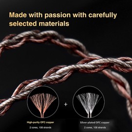 FAAEAL TRN RedChain Earphone Cable With Microphone,Swappable 2.5/3.5/4.4mm Plug Silver-Plated Copper OFC Replacement Wire,Upgrade Headphone Line For TANGZU WANER SG KZ ZSN PRO Castor PR3 TRN MT1 Conch