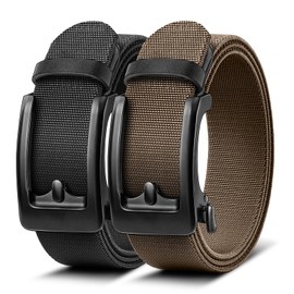 BULLIANT Men Belt Multi-Pack,Stretchable Ratchet Belt Adjustable For Men Gift Golf Casual Jeans Precise Fit(Black/Light Brown,32"-36" Waist Adjustable)