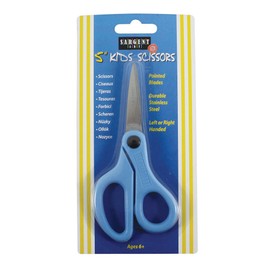 Sargent Art 22-0905 5-Inch Childs Safety Scissors, Pointed Tip Stainless Steel Blade, Blue Handle