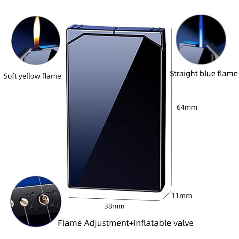 Dual Flame Square Shape Torch Lighter, Switchable Torch Jet &