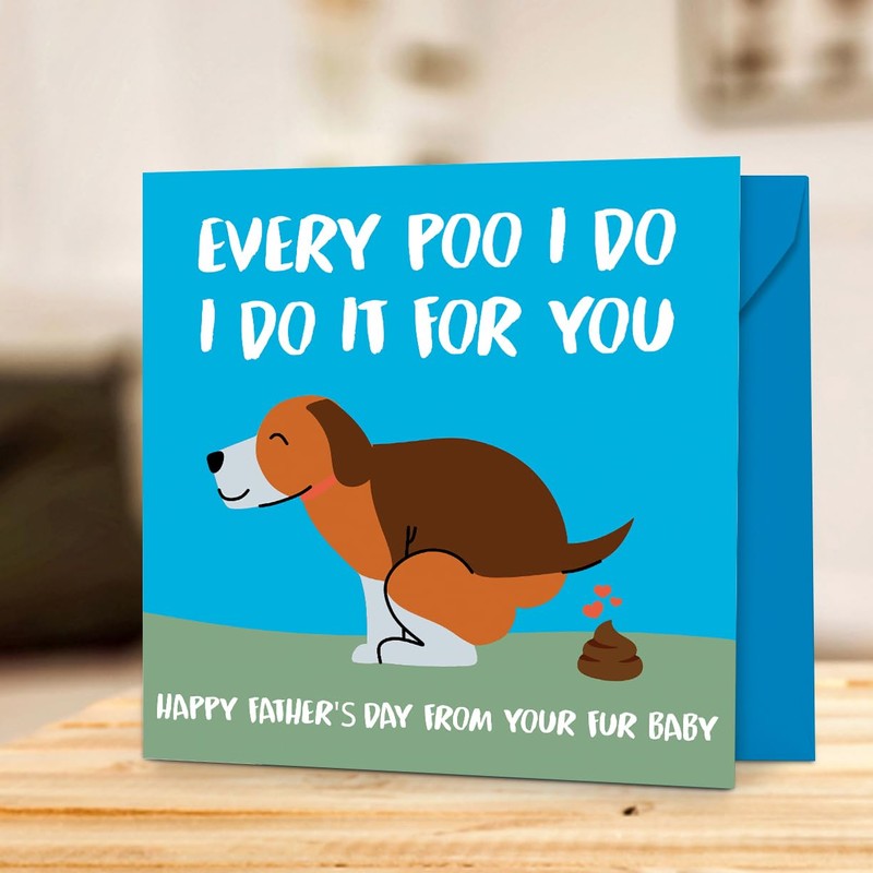 Fathers Day Card From The Dog Funny Fathers Day Card