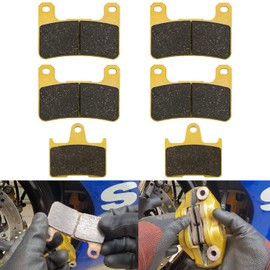 Sunluway Front and Rear Brake Pads for Suzuki GSXR600/GSXR750 2004-2005 / GSXR1000 2004-2006 Replacement Ceramic Disc Brake Pads (3 Sets)