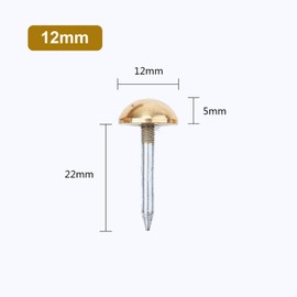 Leliafleury 10Pcs Upholstery Tacks Brass Furniture Tacks Nails Decorative Thumb Tacks Furniture Nails Pins Stud Tacks Push Pins for Wood Sofa Chair Bed (12 x 27mm, Gold)