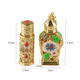 Kopida Vintage Perfume Bottle 3ml Refillable Essential Oil Bottle Empty Decorative Glass Perfume Bottle Arabian Style Travel Perfume Container