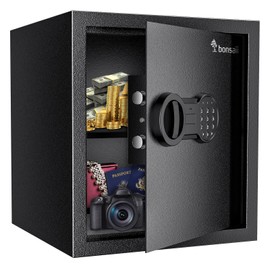 Bonsaii Steel Safe Box with Digital Keypad Lock, 1.2 Cubic Feet Security Document Safe with Removable Shelf for Home, Hotel, Office, Valuables, Money, 12.99 x 14.17 x 12.99 Inches