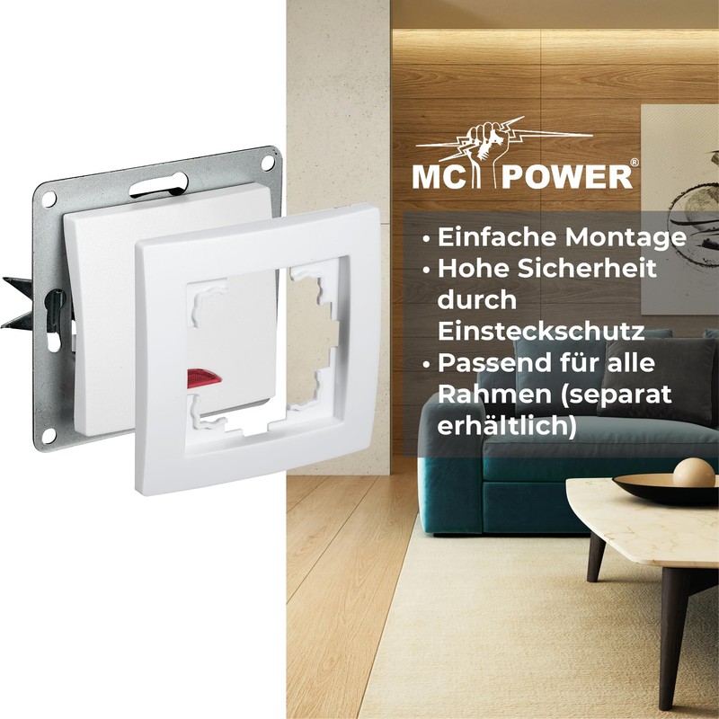 'McPower "Flair, 250 V/10 A, UP, white with Indicator Light