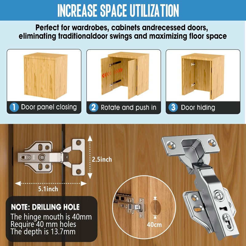 Pocket Door Slides,Pocket Slide Hinges for Installing Hidden Doors, Suitable