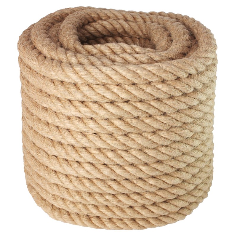 Manila Rope 1 Inch x 100 Feet, Twisted Thick Rope
