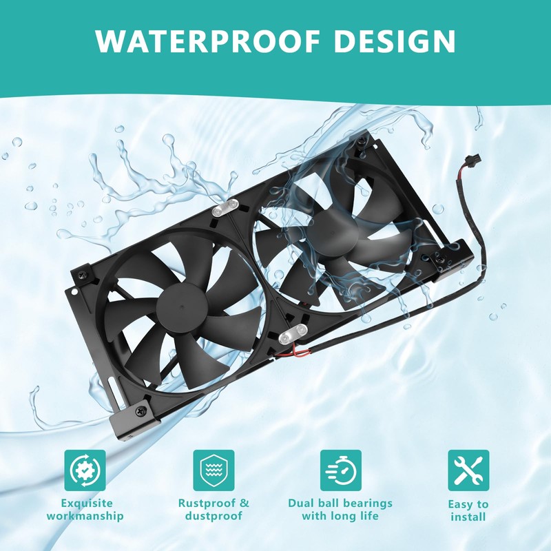 Glvvexa 5.5"(140mm) 12V RV Fridge Ventilation Cooling Fan for Fridge
