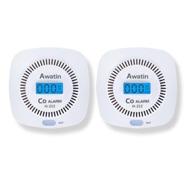 2 Pack Carbon Monoxide Detectors - Carbon Monoxide Alarm Battery Powered, CO Detectors with Digital Display for Home, Easy to Install