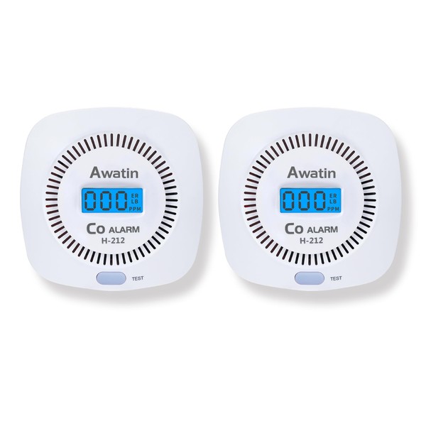 2 Pack Carbon Monoxide Detectors - Carbon Monoxide Alarm Battery