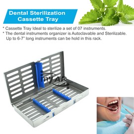 MY AR Store Sterilization Cassette Tray Box Autoclave Premium Design for Dental, Instruments Organizer for 5,7,10,15 and 20 Pieces (7 Pcs Hold Cassette)