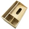 Natural Bamboo Wooden Multi-Function Tissue Box Holder - 4 Compartment