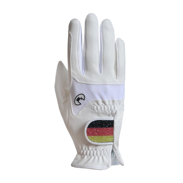 Roeckl Sports Riding Gloves Maryland, Tournament Summer Gloves, White/Germany 7.5