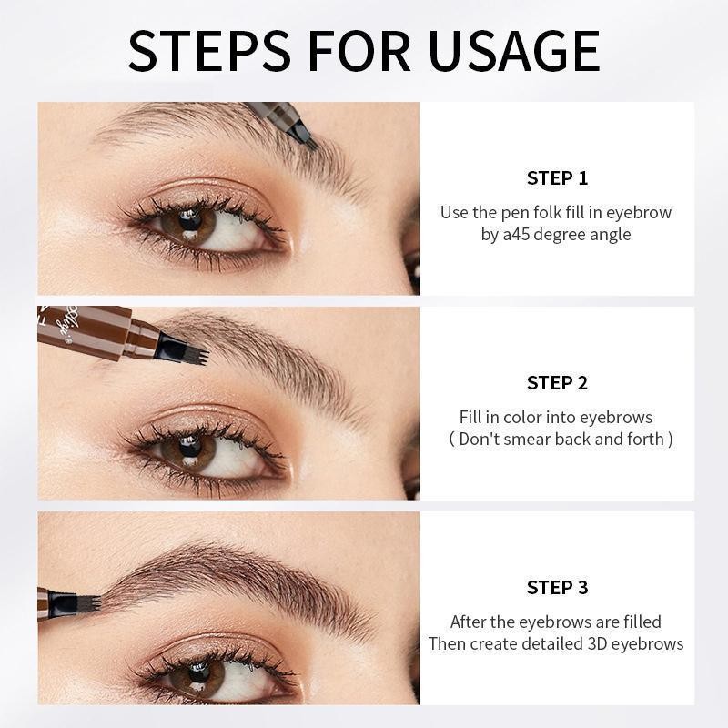 Four Claw Liquid Eye Brow Pen, 1 CountWaterproof Long-lasting Eyebrow