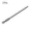 sourcing map 2pcs Square Screwdriver Bit SQ2 1/4" Hex Shank