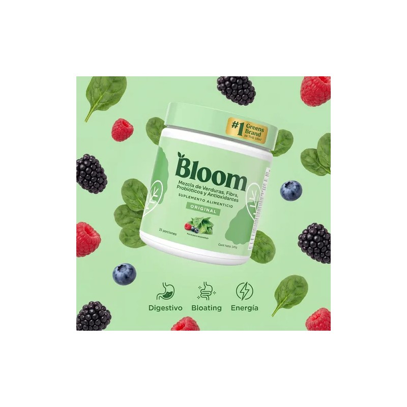 Bloom Greens Original Con Fibra Y Probióticos 25 Porciones