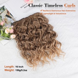 Bouncy Curly Hair Extensions, 4PCS Synthetic Clip in Hair Extensions