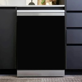 Black Dishwasher Magentic Cover, Premium Solid Color Self Adhesive Magnet Refrigerator Decal, Kitchen Home Appliances Decorative Stickers, 23inch W x 26inch H
