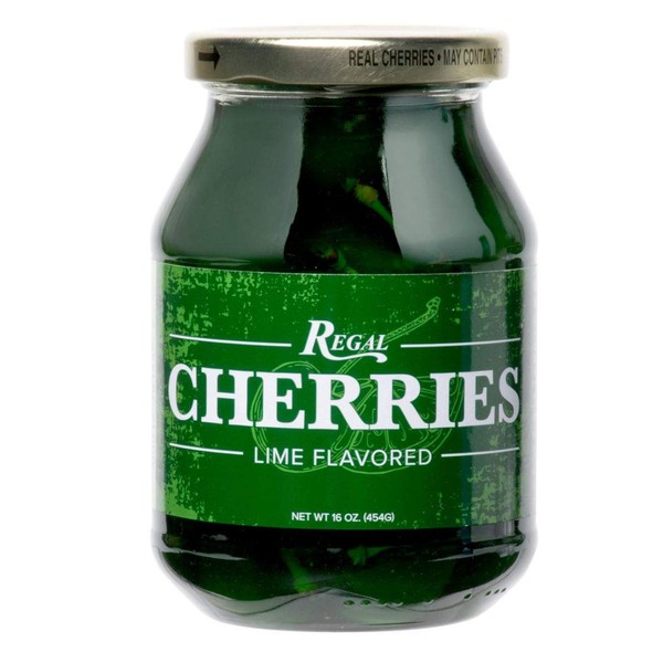 Regal 16 oz. Green Maraschino Cherries with Stems