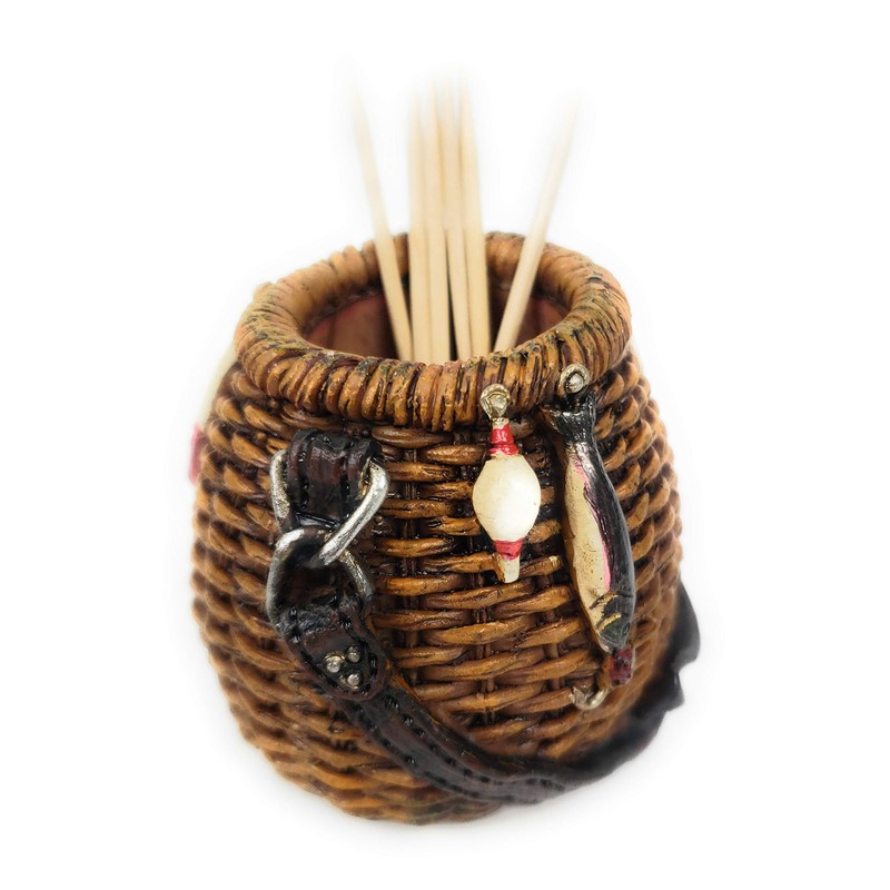 Rainbow Trading RA 3288 Fish Creel Basket Decorative Toothpick Holder
